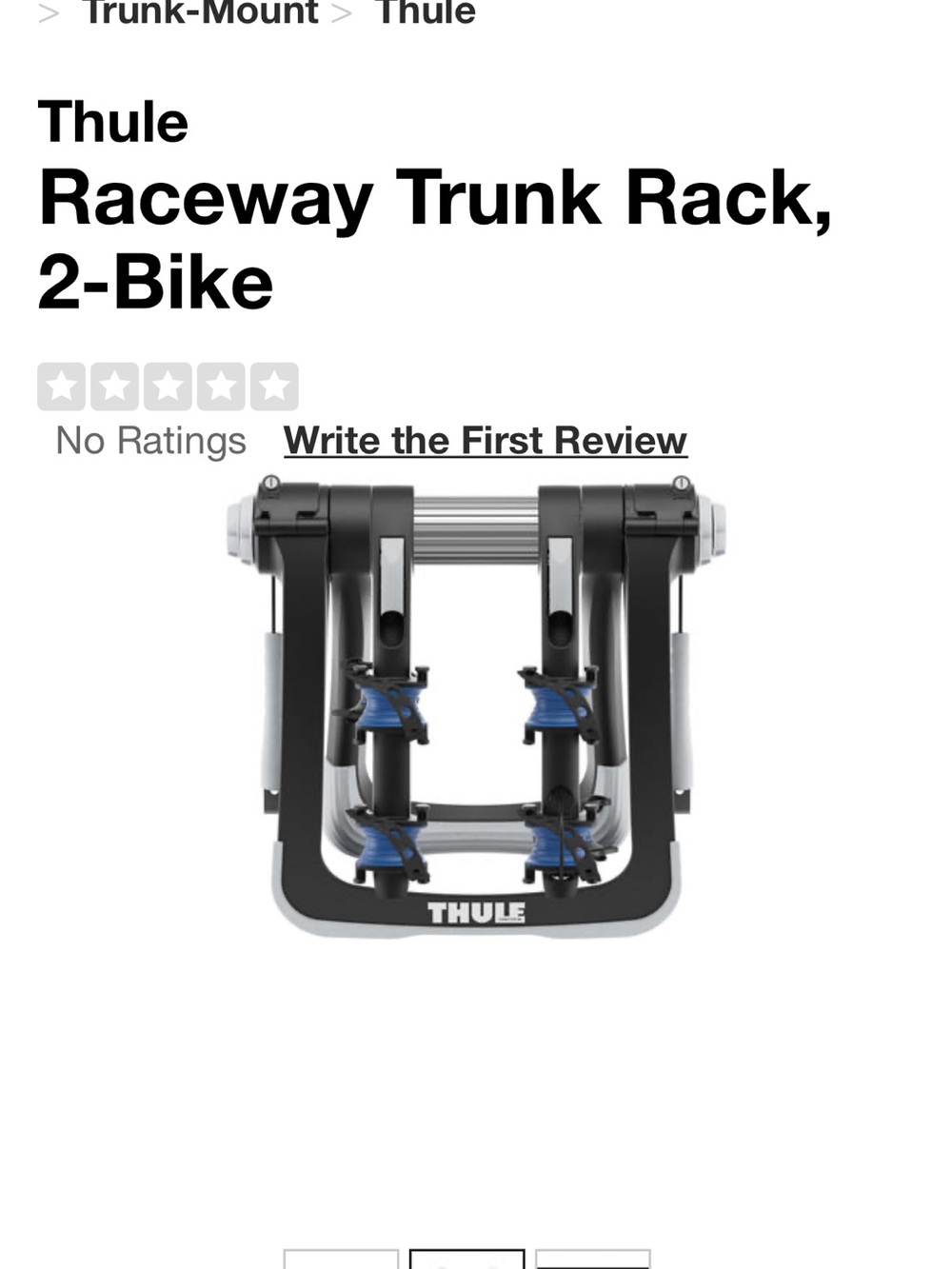 Thule Raceway Trunk-Mount Bike Rack in Black and Blue - Picture 2 of 10